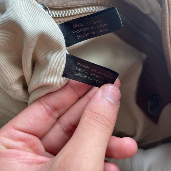 REVEL delancey belted two tone leather tote handbag purse shoulder bag $348 - Picture 7 of 10